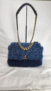 Chanel Medium Blue Shearling 19 Flap Shoulder Bag SPBJKI 342324 - Picture 1 of 24
