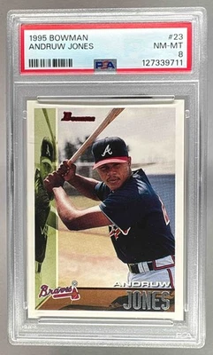 127339711 Andruw Jones 1995 Bowman #23 Rookie RC PSA 8 Foto 1 de 3