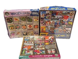 Lote de rompecabezas Springbok The Sewing Box What’s On TV Garden Goodness sellado dañado - Imagen 1 de 16