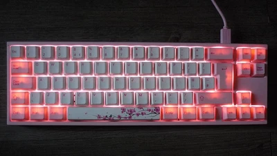 Ducky Varmilo Miya Pro Pink White Light-Up Mechanical Keyboard Miya69-Pro Boxed - Image 1 of 4