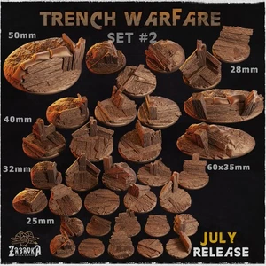 Warhammer 40K /AOS Resin Base Toppers Wargaming Trench Warfare - Picture 1 of 3