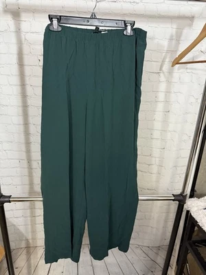 Брюки Eileen Fisher шелковые жоржет креп прямые до лодыжки. Зеленый. Размер L. новый с Ярлыками - Изображение 1 из 4