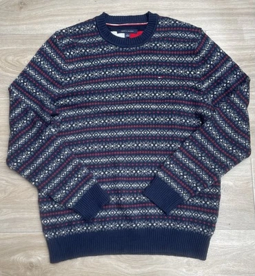 Tommy Hilfiger Fair Isle Sweater Mens XL Christmas Holiday Wool Blend - Image 1 of 4