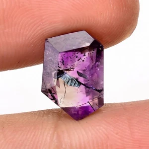 Elestial Amethyst with black rutile 4.5 Ct. 12X9X5 mm A-554 - Picture 1 of 2