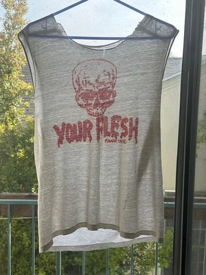 80s Vintage YOUR FLESH FANZINE Skull Buddy T-SHIRT Punk 1983 MPLS Hardcore KBD - Image 1 of 4