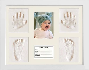 Baby Clay Handprint Footprint Kit Picture Frame, Perfect for Newborn Baby Gifts, - Picture 1 of 7