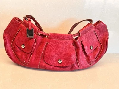 Auténtico Bolso de Mano de Cuero Rosa Lancel Cartera Multi Bolsillo Bolso de Hombro Plateado Foto 1 de 4