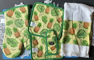 Hawaii 5 Stück Küche Set Topf Halter Ofenhandschuh Handtuch Griff Abdeckung - Bild 1 von 6