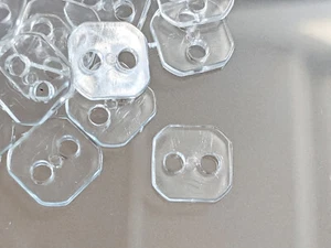 20 bottoni in plastica - contropulsante - pomello di appoggio - 11 mm trasparente - Foto 1 di 1