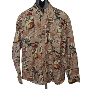 Barn Fly Shirt Men's Small Route 66 Western Southwestern Landmarks NEW L Sleeve - Picture 1 of 19