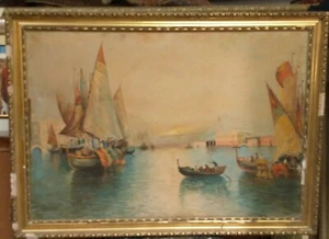 Possible Vincenzo Ciappa, Venice 37½ in. x 27 in. without frame 36½ in. 23½ in. - Picture 1 of 5