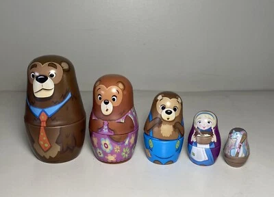 Libro de cuentos de hojalata Schylling muñecas Ricitos de Oro y los tres osos - E Foto 1 de 4