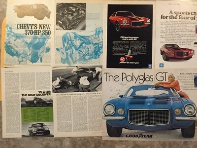 1970 1971 1972 Chevrolet Camaro SS  Z-28 Road test Lot of 5 *Original* print ad Foto 1 de 4