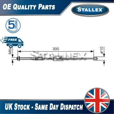 Fits Ford Fiesta Fusion + Other Models Hand Brake Cable Front Centre Stallex - Изображение 1 из 4