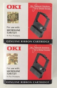 2x Original Oki Microline ML 520 521 Oki 09002315 Farbbänder Oki ML 521 520 OVP  - Bild 1 von 2