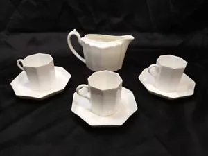 Wedgwood Octagon England Expresso Cups / Saucers and Creamer 7 Pcs - Picture 1 of 14