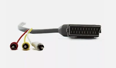 1M Scart to 3 RCA Phono AV Audio Video RGB Cable Lead for TV PC  - Image 1 of 4