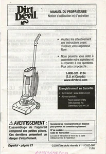 Dirt Devil Aspirapolvere Senza Sacco Manuale del Proprietario Manuale Istruzioni Operative Libretto - Foto 1 di 1