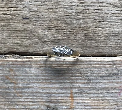 Vintage 18ct Yellow Gold Platinum Ring 2.35 Colourless Diamonds Hallmark Size N - Image 1 of 4