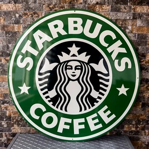Vintage Starbucks Coffee schweres Blechschild - XXL " 29,9 " (76cm) - Bild 1 von 9