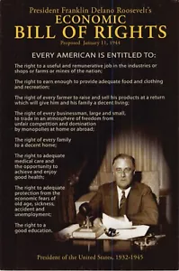 Postkarte: Präsident Franklin D. Roosevelts wirtschaftliche Bill of Rights, 1944 - Bild 1 von 2