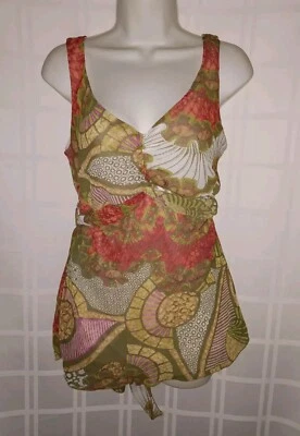 UNIFORME John Paul Richard Mujer Chifón Sin Mangas Top Capas Transparente Pequeño  Foto 1 de 4