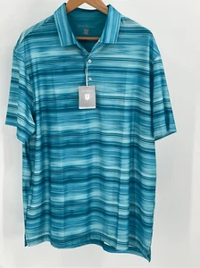 Camisa polo de golf Hickey Freeman para hombre XL verde agua azul manga nueva - Imagen 1 de 13