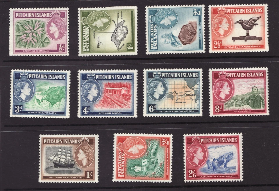 1957 Pitcairn Islands - Sc# 20-30 QEII Cultural Definitives MNH Cv$52.95 - Image 1 of 1