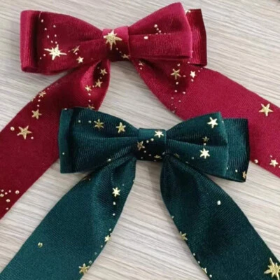 4cm Hot Stamping Flocking Ribbon Christmas Velvet Ribbon Sew Bow Craft Accessory - Image 1 of 4