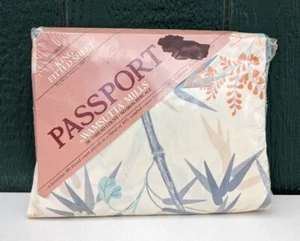 Passport By Wamsutta Mills VTG 80s 90s King Fitted Sheet *BAMBOO* Design USA NOS - Picture 1 of 6