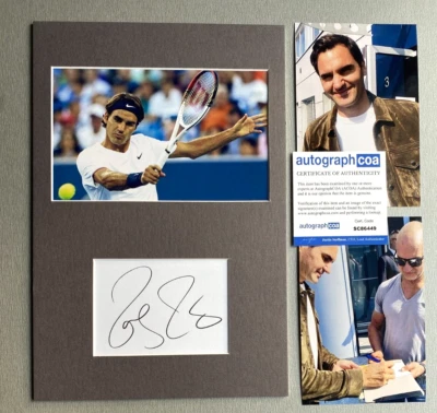 ROGER FEDERER tennis in-person signed autographed passepartout 8x12 ACOA - Image 1 of 3