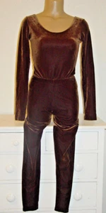 Victoria's Secret Vintage Brown Velvet 2 Piece Thong Bodysuit Pants Leggings-S - Picture 1 of 6