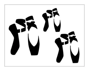 Pointe Shoes Stencil - 3 Sizes Ballet Dancer Toe 8" x 10" Reusable Sheet S1274 - Picture 1 of 2