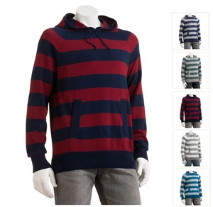 Nuevo suéter con capucha SONOMA a rayas rugby para hombre 5 colores talla M a XXL precio de venta sugerido por el fabricante $60 - Imagen 1 de 6