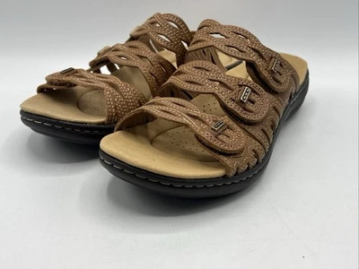 Sandalias Clarks Laurieann Rubí Mujer Talla 7 Cuero Tostado Nuevas en Caja Foto 1 de 4