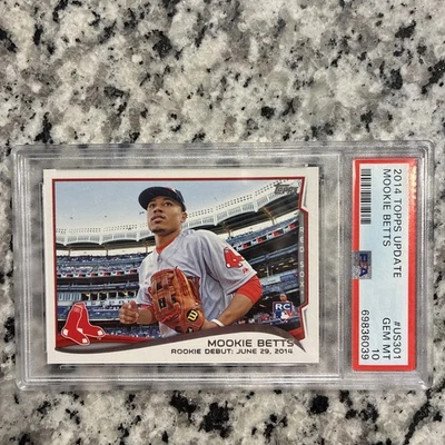 2014 Mookie Betts Topps Update Rookie PSA 10 GEM MINT Boston Red Sox - Image 1 of 2
