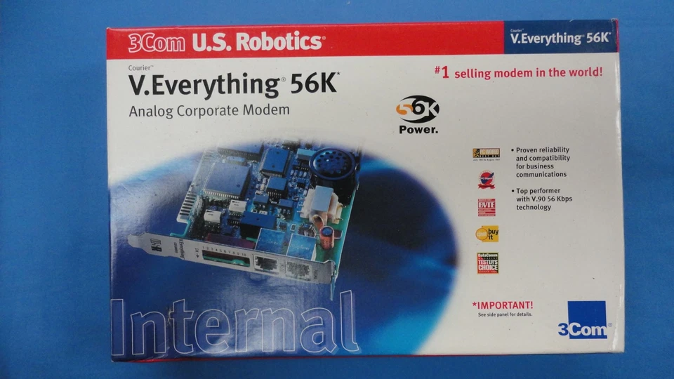 3Com Courier V.Everything 56K Analogue Corporate Modem Internal Serial Desktop - Image 1 of 4