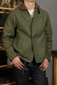 Vintage USN N-1 Deck Jacket Military Flight Coat Removable Inner liner Winter - Picture 1 of 22