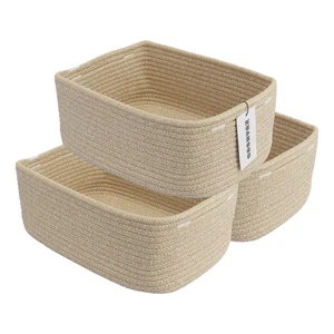 Small Woven Storage Baskets 13“X9”X5“ Decorative Rope Bins for Organizing She... - Picture 1 of 7