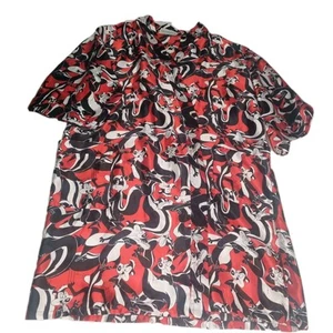 Vintage 90's Davenport Satin Robe Looney Tunes Pepe Le Pew One Size Missing Belt - Picture 1 of 9