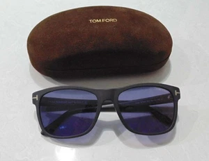 Tom Ford Giulio TF698 schwarze Sonnenbrille blaue Gläser mit Etui 145-59-18 - Bild 1 von 5