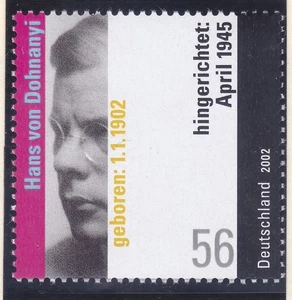 Germany 2145 MNH 2002 Hans von Dohnanyi Nazi Atrocities Documenter Issue - Picture 1 of 1