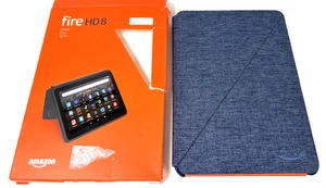 Amazon Fire HD 8 Tablet Cover 12th Generation Tablet Blue Denim Open Box - Picture 1 of 4