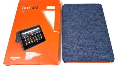 Amazon Fire HD 8 Tablet Cover 12th Generation Tablet Blue Denim Open Box - Image 1 of 4