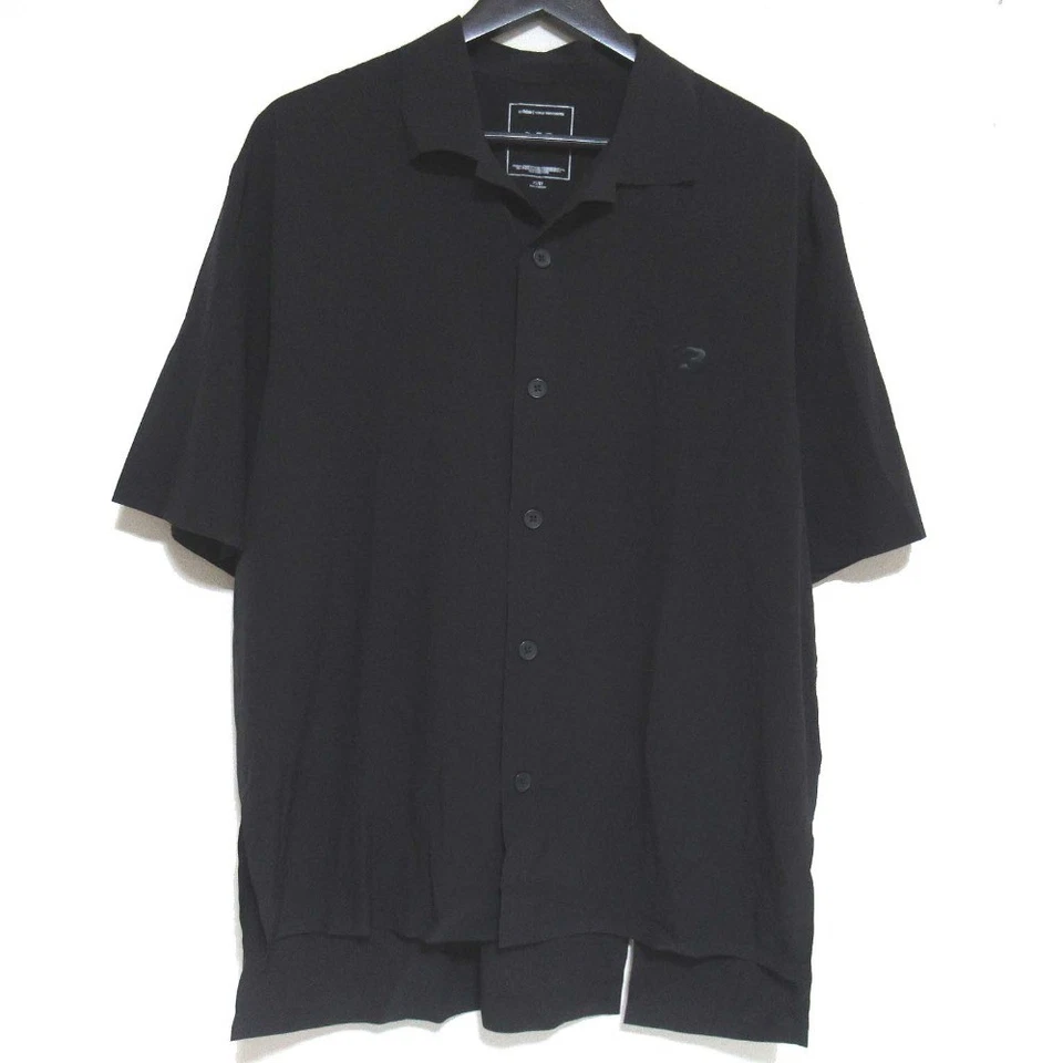 25SS Y-3 adidas Yohji Yamamoto Ultralight Open Collar Shirt XS Black mens USED - Image 1 of 4