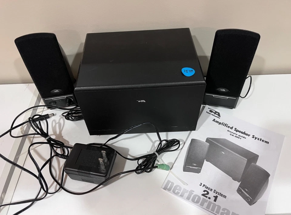 Cyber Acoustics Amplified Speaker System CA-3001 3Pc 2.1 Preowned - Image 1 of 1