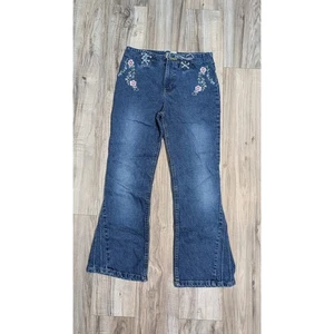 Vintage laced & embroidered girls jeans size 14 - Picture 1 of 4