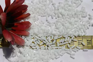 Vin recto blanco brillante opaco 4 mm. Cuentas de corneta de vidrio veneciano joyería artesanal - Imagen 1 de 1
