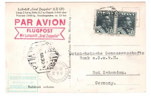SPAIN GRAF ZEPPELIN Air Mail Card Sevilla GERMANY Bad Schandau 1930 MA1537 - Picture 1 of 10