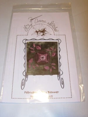 CRAFTS UNCUT SEWING PATTERN EMBROIDERY LILY ANNA STITCHERY FEBRUARY BANNER 6X7 - Image 1 of 3